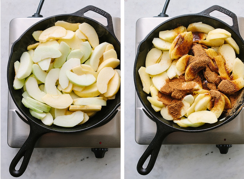 cinnamon apples cooking on the stovetop
